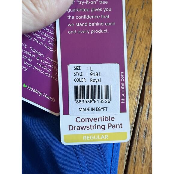 Healing Hands Purple Label Tamara Scrub Pants Womens Large Royal Blue 9181 - Picture 6 of 7